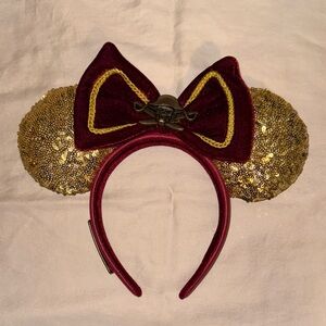 Gold and Burgundy Sequin pirates of the Caribbean loungefly ears